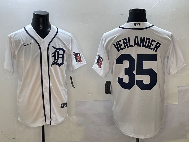 Men Detroit Tigers #35 Verlander White Game 2025 Nike MLB Jersey style 1->detroit tigers->MLB Jersey